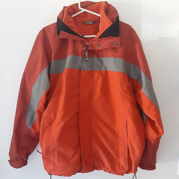 L.L. Bean Other - LL Bean Vtg Outdoor Polyester Winter Jacket Orange Gray Men's M OWV93
